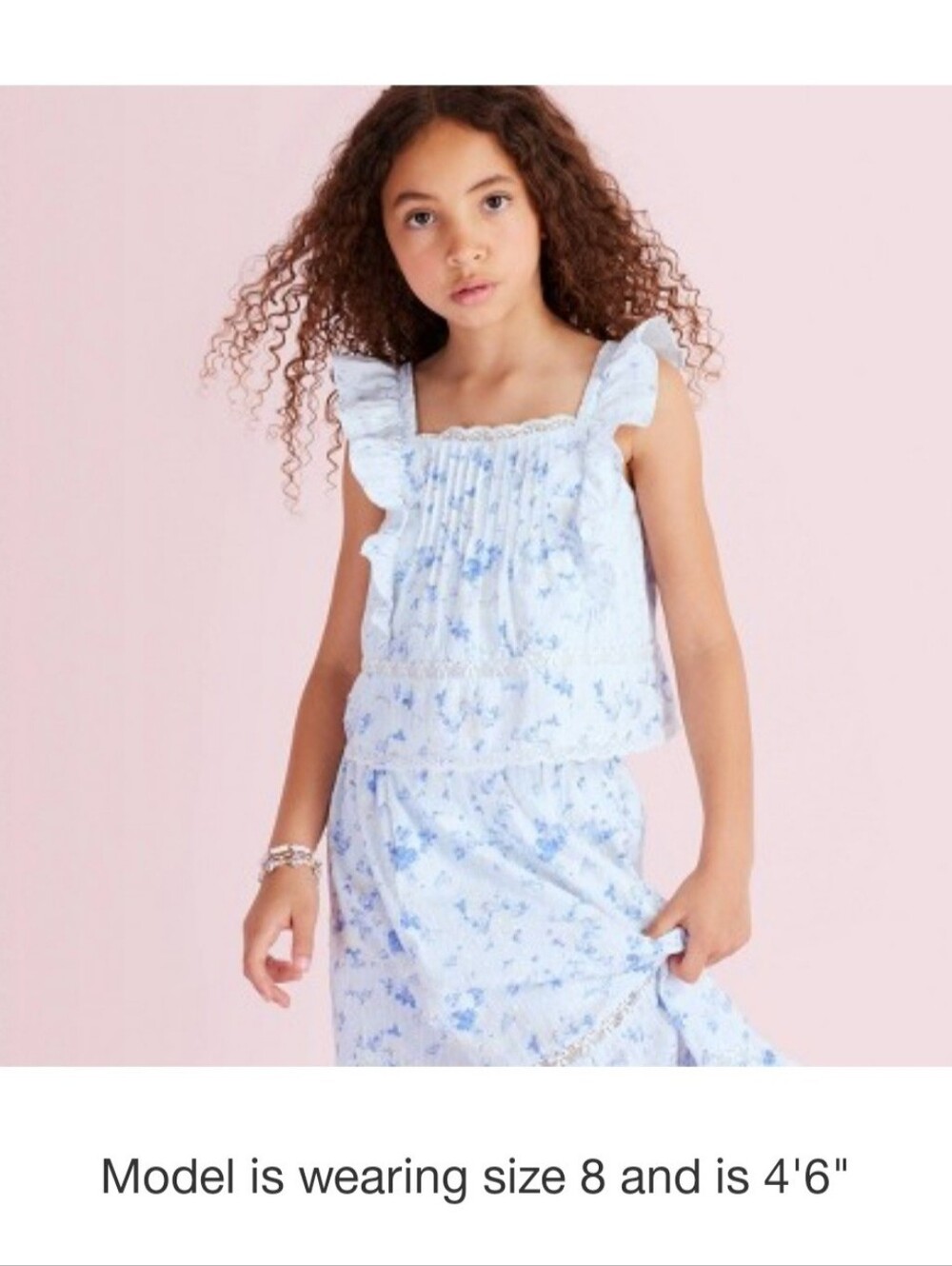 NWT LoveShackFancy Target Girls Rebecca Budding Florals Ruffle Tank Top- 9 12 16